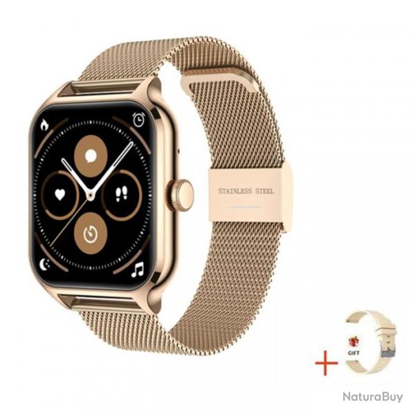Montre Connectee pour Android iPhone Bluetooth 5.0, Couleur: Or Gold 4
