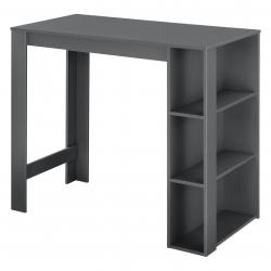 Table de bar 3 étagères 120x60x106 cm gris foncé 03_0008553