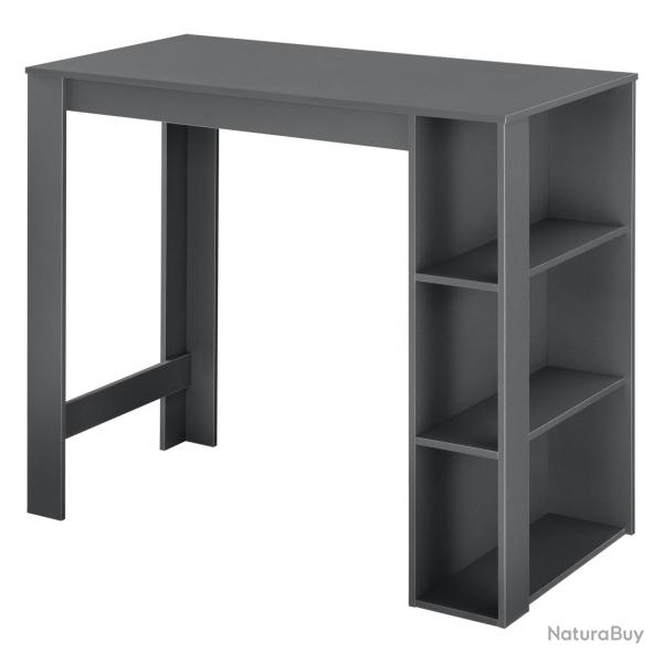 Table de bar 3 tagres 120x60x106 cm gris fonc 03_0008553
