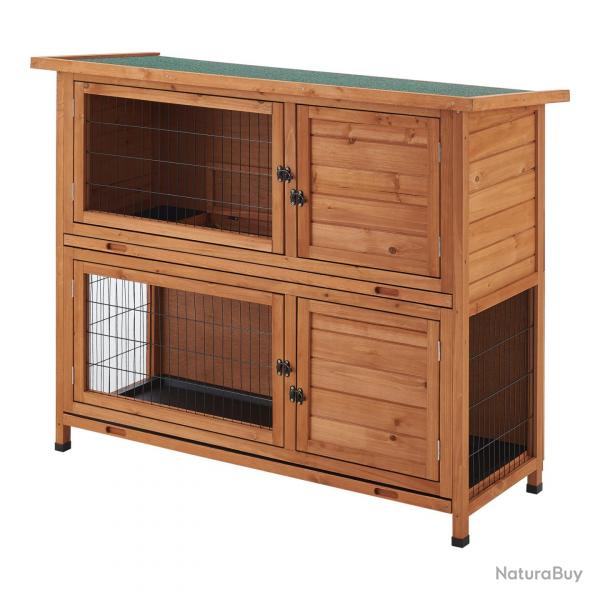 Clapier  deux niveaux 104 x 122 x 50 cm sapin naturel 03_0006806