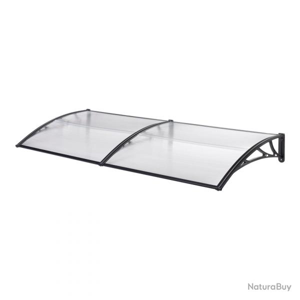 Auvent de porte d'entre design marquise d'accueil rsistante aux intempries 300 x 100 cm noir tra