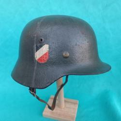 Casque allemand modèle 35 NS64 double insigne détourés