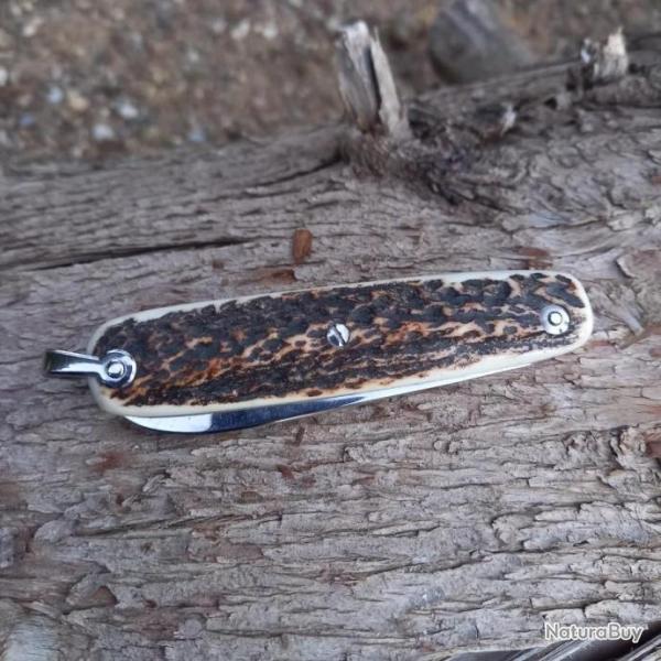 Couteau canif une pice de la coutellerie Mongin 10 cm en bois de cerf