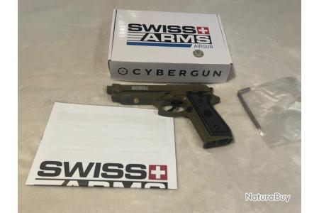 Pack Pistolet SA 92 SWISS ARMS Stainless Co2 1,6J cal. BBs 4.5mm