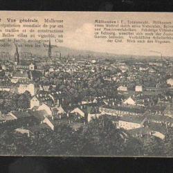 mulhouse vue générale carte postale ancienne bilingue