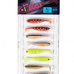 Leurre Souple Fox Rage Micro Tiddler Fast UV 5cm Mixed Colour par 8 5cm UV Red Wake, UV Hot Olive, U