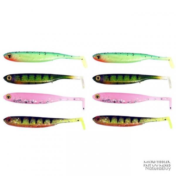 Leurre Souple Fox Rage Micro Tiddler Fast UV 5cm Mixed Colour par 8 5cm UV Pink Candy, le UV Perch, 