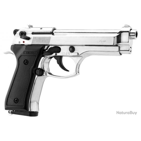 Pistolet  Blanc Kimar 92 Auto Chrom 9mm PAK - Destock'Defense