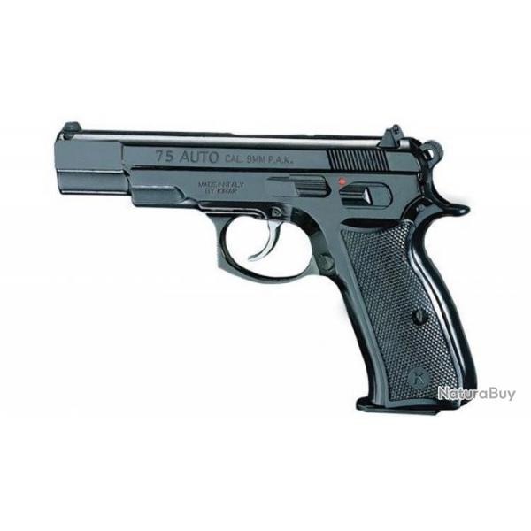 Pistolet  Blanc Semi Automatique Kimar 75 bronz cal 9 mm PAK + Malette - Destock'Defense