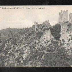ruines de crozant coté ouest carte postale ancienne