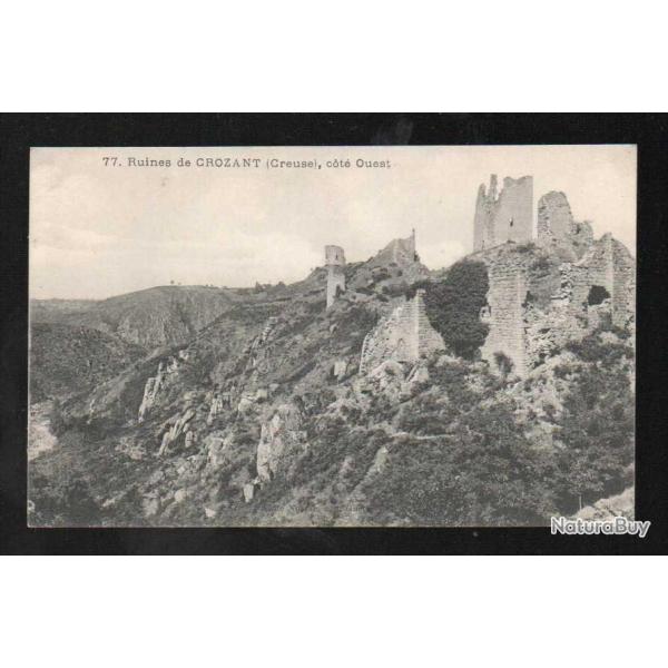 ruines de crozant cot ouest carte postale ancienne