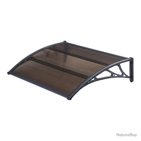 Auvent de porte d'entre design marquise d'accueil rsistante aux intempries 120 x 80 cm noir marr