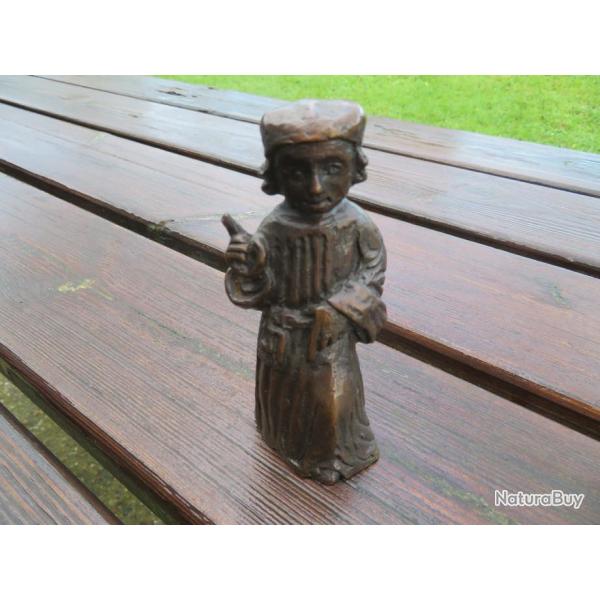 VINTAGE - Ancienne statuette en bronze  patine brune nuanc reprsentant "rasme" (XX)