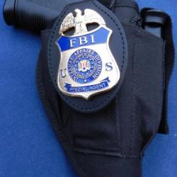 Insigne FBI IA avec porte insigne clip neuf