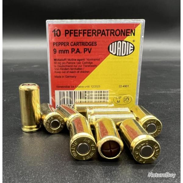 Munitions WADIE "Pepper cartridges" 9mm PAK - 10 X munitions poivre