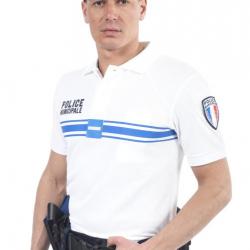 Polo Blanc Police Municipale 50/50 manches courtes - XL