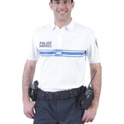 Polo Blanc Police Municipale Dry tec manches courtes