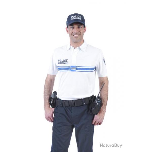Polo Blanc Police Municipale Dry tec manches courtes