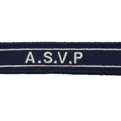 Barrette A.S.V.P brodée sur velcro