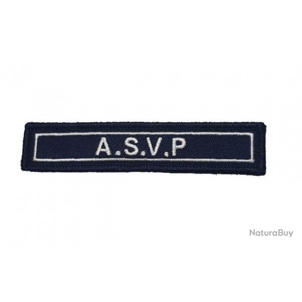 Barrette A.S.V.P brode sur velcro