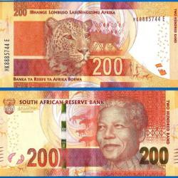 Afrique Du Sud 200 Rand 2016 Billet Nelson Mandela South Africa Tigre Rands