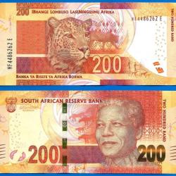 Afrique Du Sud 200 Rand 2016 Billet Nelson Mandela South Africa Tigre Rands