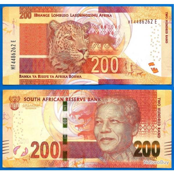 Afrique Du Sud 200 Rand 2016 Billet Nelson Mandela South Africa Tigre Rands