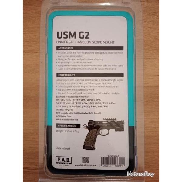 Montage Fab defense USM G2 universel pour armes de poings.