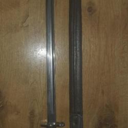 Baionette ancienne fourreau cuir Anglaise mod 1907