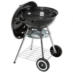 Bbq grill barbecue charbon de bois fumoir smoker - diamètre 41,5 cm barbecue rond avec couvercle et