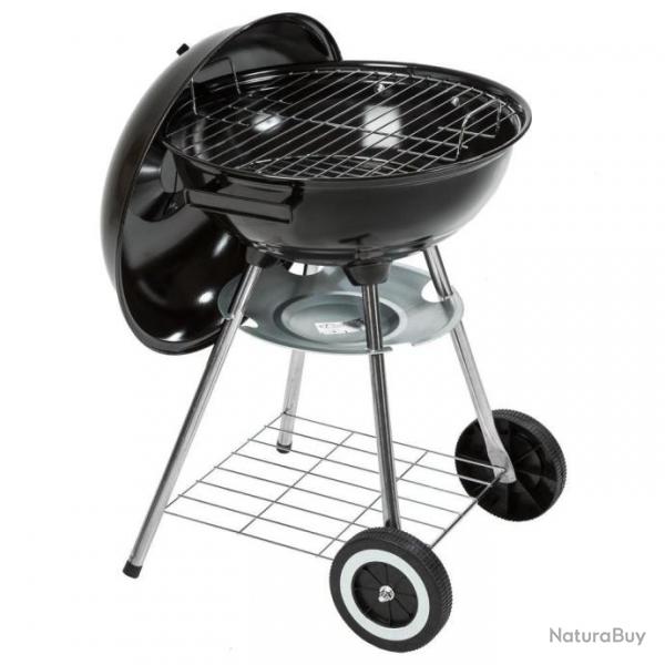 Bbq grill barbecue charbon de bois fumoir smoker - diamtre 41,5 cm barbecue rond avec couvercle et