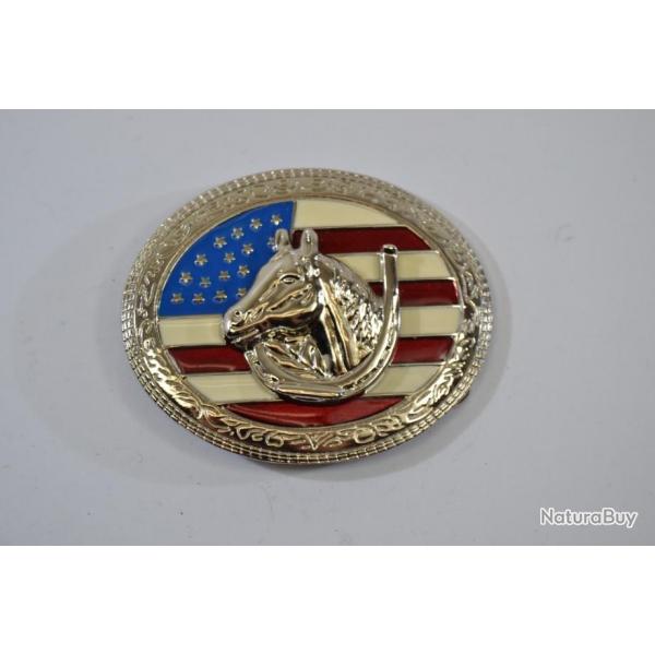 Boucle ce ceinture USA cheval fer drapeau US amricain usa country cowboy western farwest rodeo
