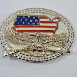 Boucle ce ceinture USA aigle fusil drapeau US américain usa country cowboy western farwest rodeo