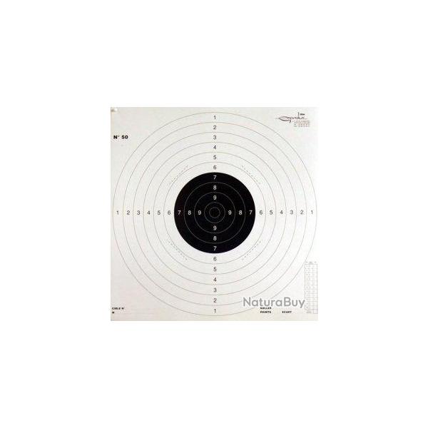 Cible papier gravolux Pistolet 25/50 mtres - format 52x52 cm - par 100