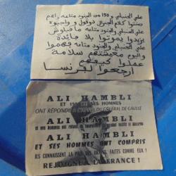 Tract ralliement katiba fels 1959  Algérie ALN de Gaulle AFN OAS Afrique nord  A.F.N propagande