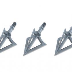 Lot de 3 pointes de chasse à lame fixe Maximal Solidrazor 100 grains 3 blades