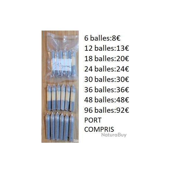 30 BALLES PAPIER  .44  -1.10  2  grammes de PN 451 - 454  - SOUS VIDE - PORT GRATUIT