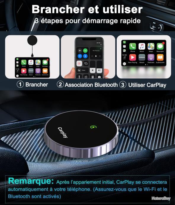 CarPlay sans Fil, Adaptateur CarPlay sans Fil Convertir CarPlay Filaire de  Voiture en sans Fil Autom - Accessoires divers (11232291)