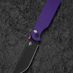 Couteau Bestech Glok Purple Manche G10 Lame Acier 14C28N IKBS Button Lock Clip BTKG55D