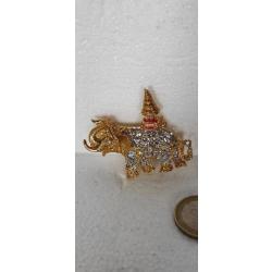 broche elephant d inde couleur or