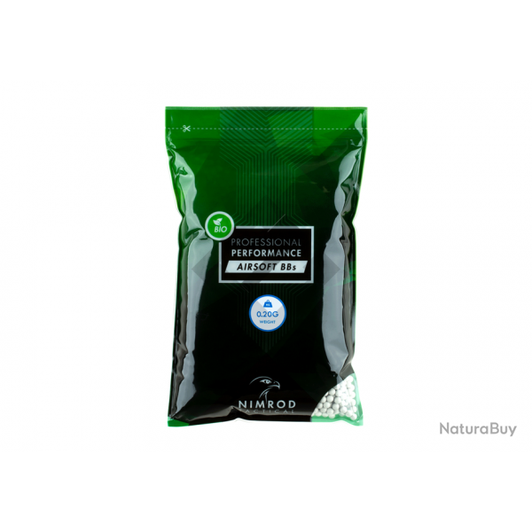 Sachet de billes BIO Professional Performance 0,20g - 5000 BBs / Blanc - Nimrod