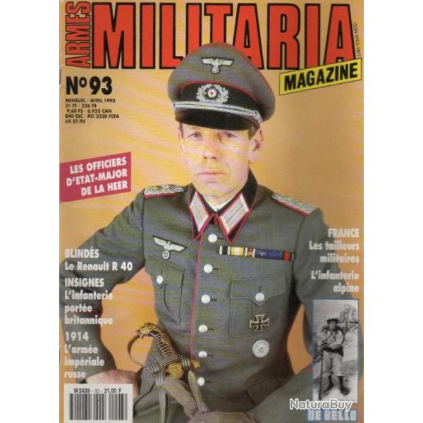 Militaria magazine 93 l'infanterie alpine, tommy libration, tailleurs militaires, disques col us ar