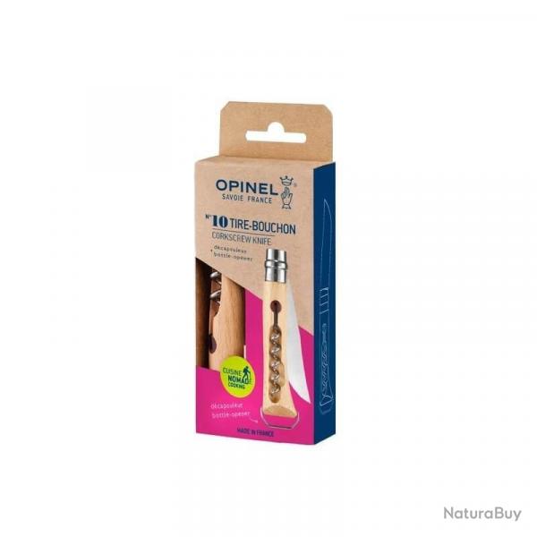 Couteau Tire Bouchon Dcapsuleur N10 - Lame 100mm - Manche Htre