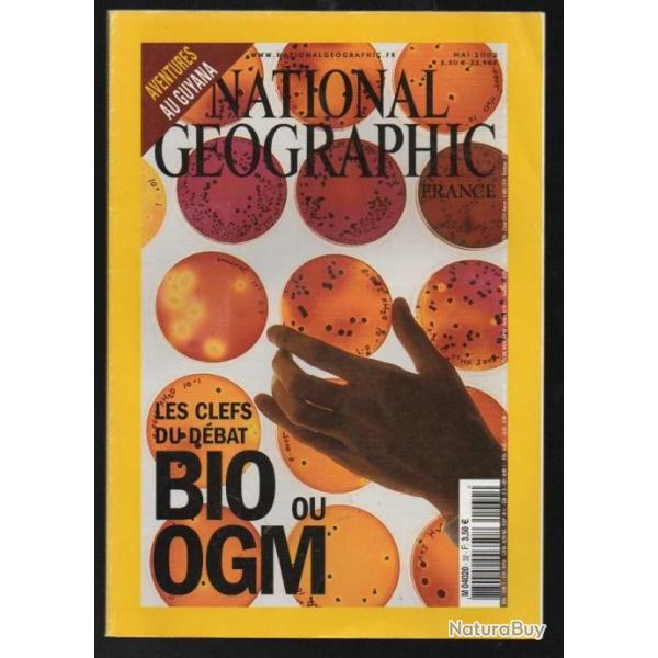 national gographic mai 2002, les clefs du dbat bio ou ogm, papillons de nuit, chasseurs poissons-c