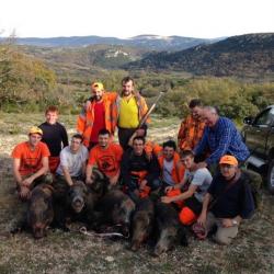 Journée de chasse au sanglier dans l'Hérault.