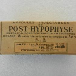 ancienne boîte carton vide ampoules injectables Post-Hypophyse pour collection