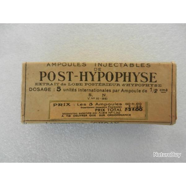 ancienne bote carton vide ampoules injectables Post-Hypophyse pour collection