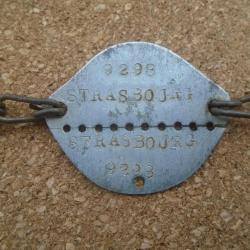 Plaque identite militaire 9298 strasbourg