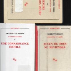 auscwitz et après 3 volumes de charlotte delbo compiègne auschwitz 1943-1945