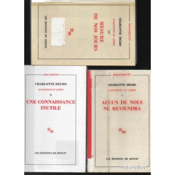 auscwitz et aprs 3 volumes de charlotte delbo compigne auschwitz 1943-1945
